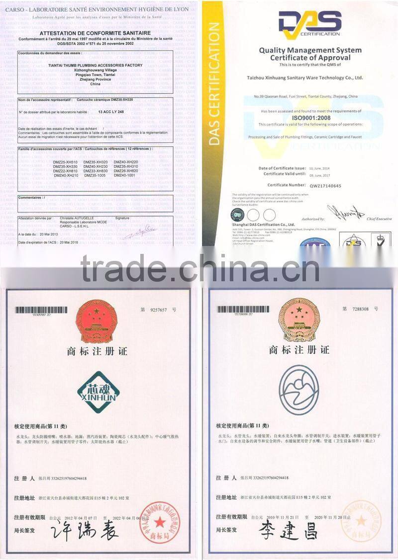 plastic shower cartridge for thermostatic valve