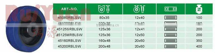 European type elastic rubber wheels for standard industrial caster