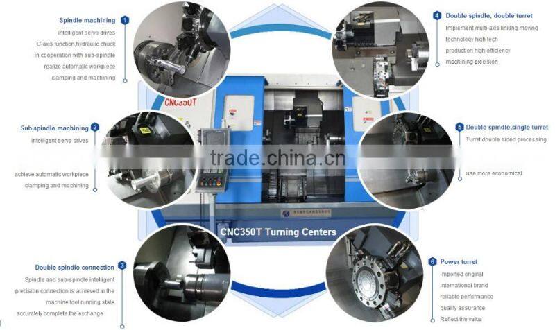 Twin Spindle two turret CNC Turning Center CNC 350T from China