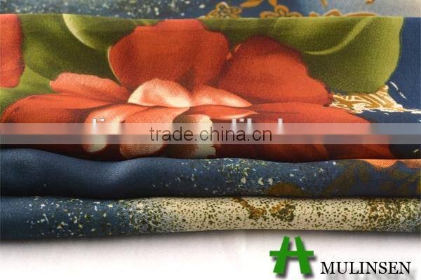 Shaoxing Textile Polyester 50D dubai floral satin fabric
