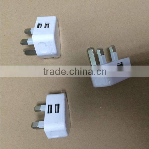 Universal UK plug 2.1A dual usb travel charger for USB port device,wall charger adpater for Smartphone