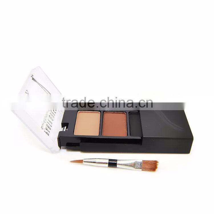 Hot Sale 3 Color Eye Brow Kit Eyebrow Powder And Eyeliner Palette With Eyebrow Brush
