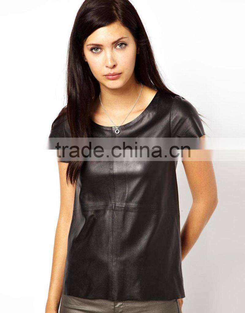 wholesale cheap sexy women leather t shirt printing machine JXH013