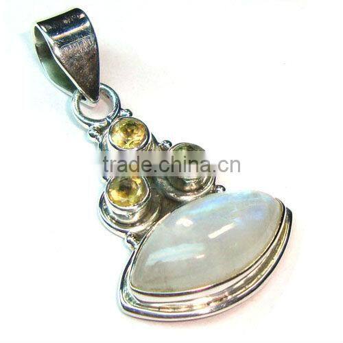 Natural blue tibetan turquoise 925 silver fashion pendant