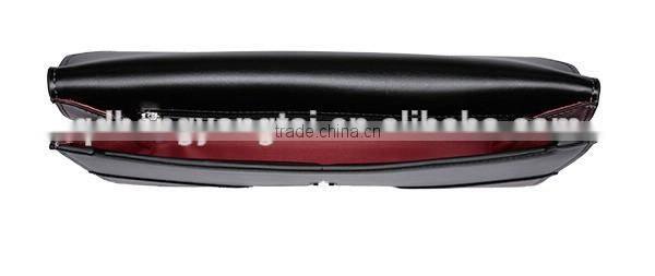 2016 HOT design fashion lady genuine leather envelope clutch bags with color matched saffiano leather purse for women