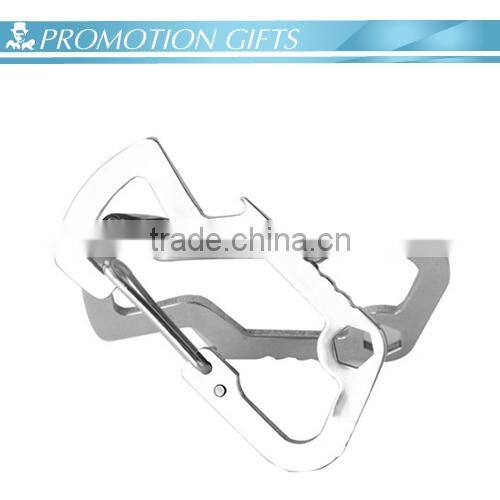 Design stainless steel multifunctional caming carabiner with bottle opener