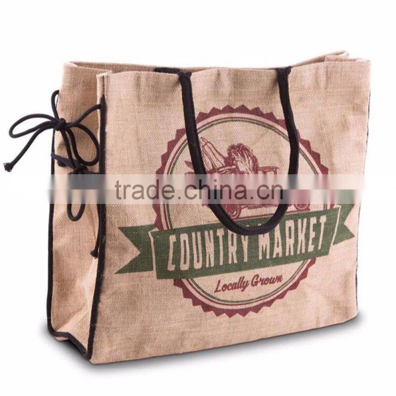 Wholesale Boutique Easter Basket Monogrammable Vintage Burlap Tote