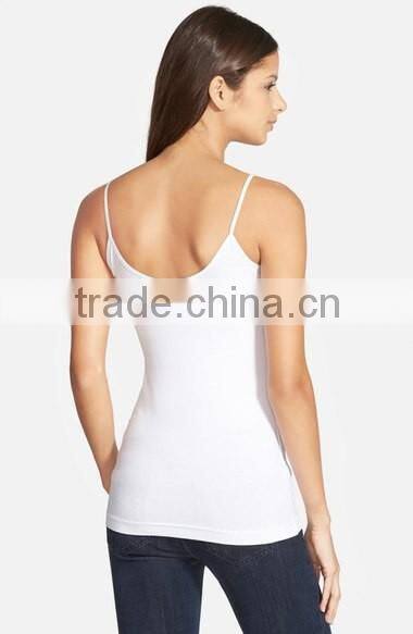 Daijun OEM high quality in plain custom white cotton spaghetti strap women workout tank tops