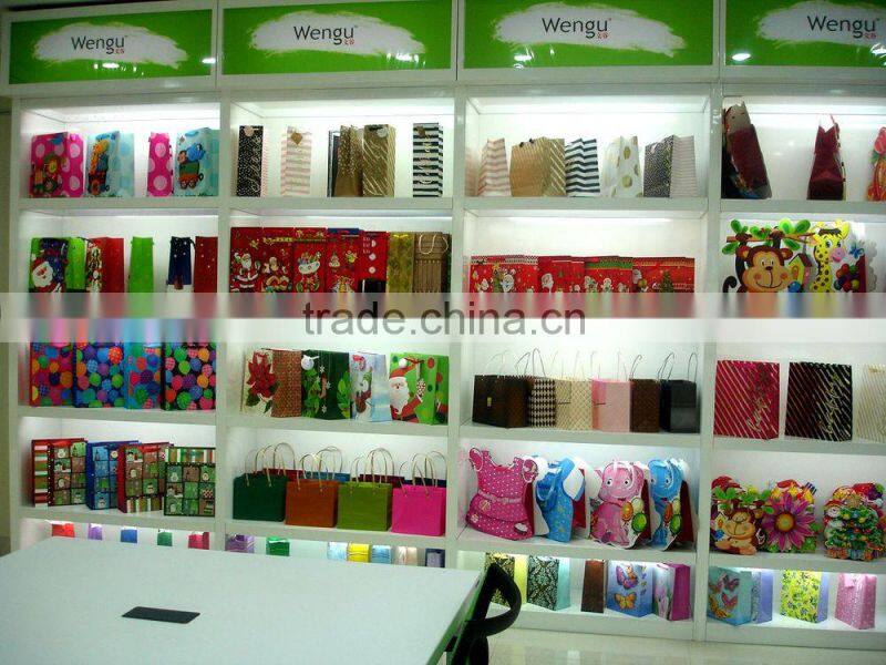 2017 newly paper gift bag with love,paper handle with bowknot shopping bag