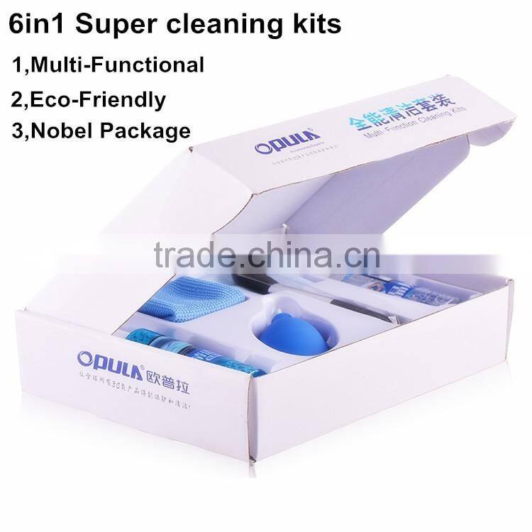 6 in 1 opula screen cleanig spray kit for camera, mobile phone, LCD, laptop with MSDS
