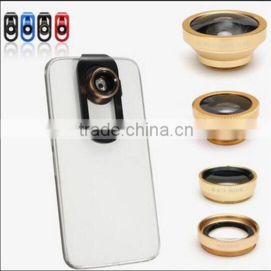 4 in 1 Universal Clip Lens / Mobile Phone Lens / clip fisheye lens for smartphone