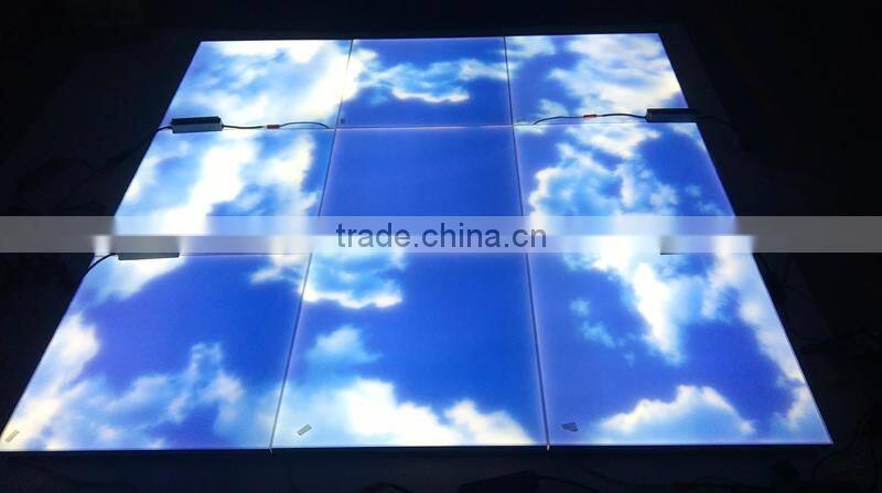Frameless Patent Product Surface Mount 48W 0~10V/1~10V Dimming 595X595MM LED Ceiling Sky Panel with 3528 SMD LED