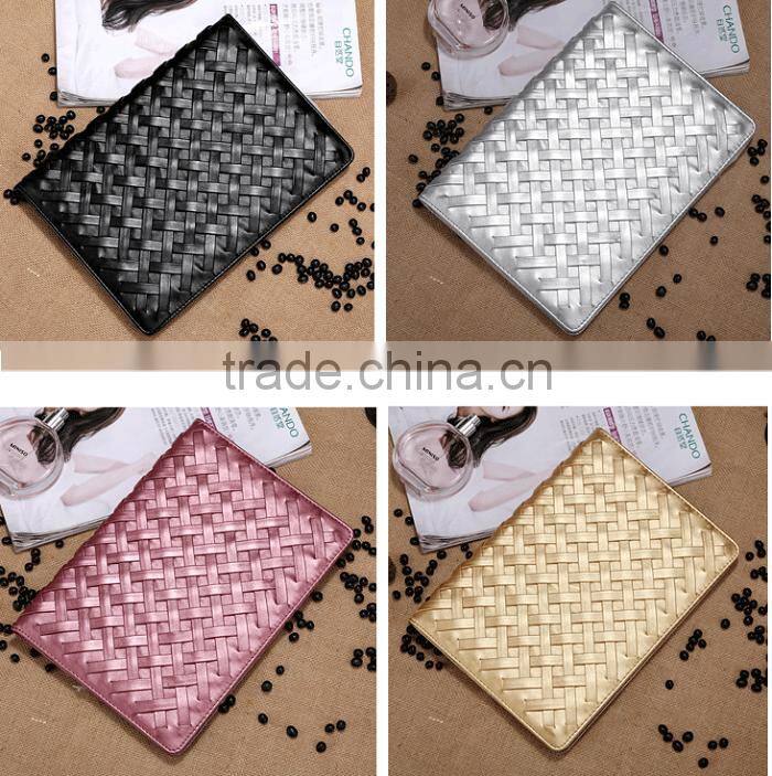 Hot For iPAD Air 2 Case Leather Cover Case Wallet Grid Texture Skin Case With Stand