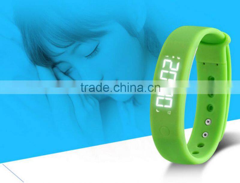 3D Pedometer sleep monitor Temperature calorie sports Silicone LED Smart watch