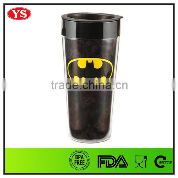 450ml double wall plastic cup with lid