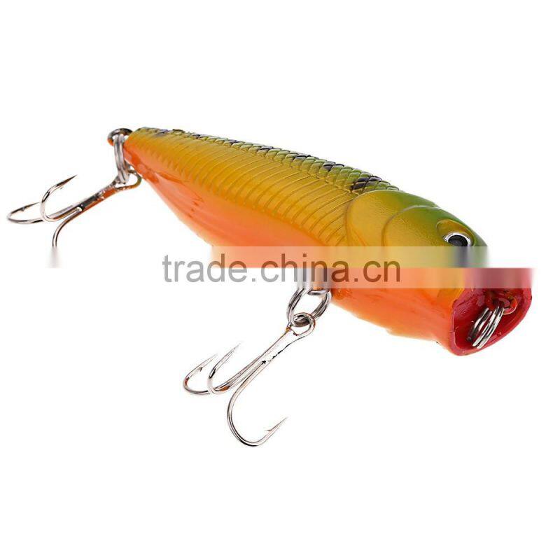 7cm 8.8g Popper Fishing Lure Hard Bait with Treble Hooks Fishing Tackle