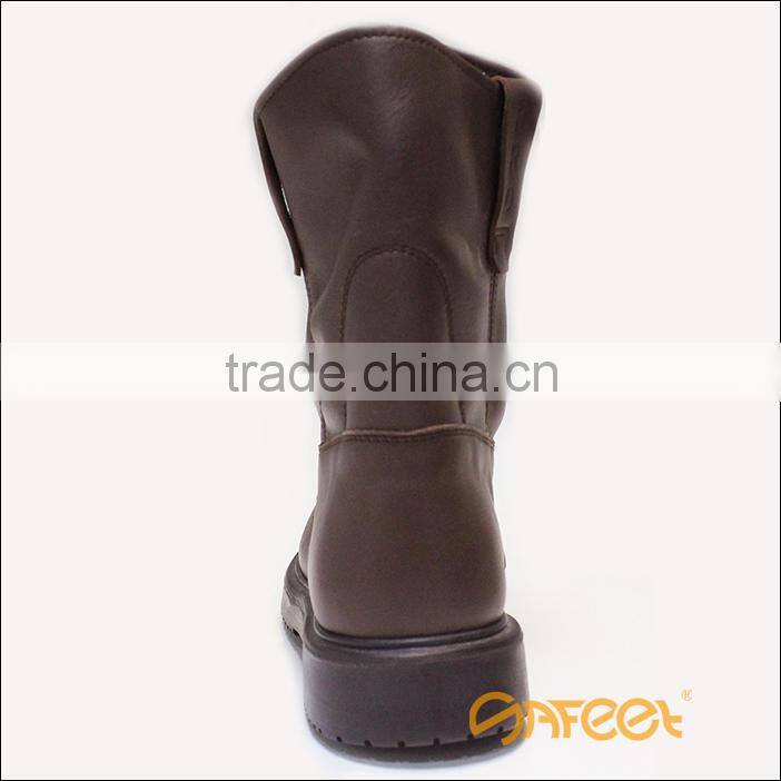 Steel toe cap long fields shoes, latest safety boots, laceless safety boot with ce certificate SA-3305