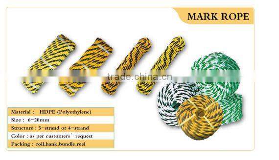 3 strand polypropylene rope for marine and fishing