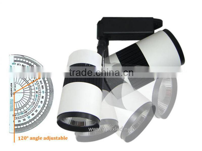Display Lighting COB Track Light in an art gallery angle adjustable