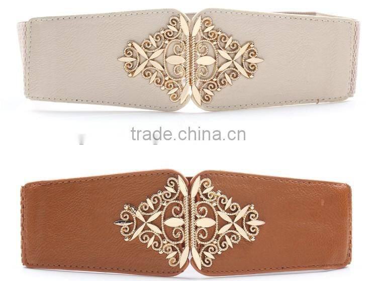 wide ladies fashion fancy leather belts for women