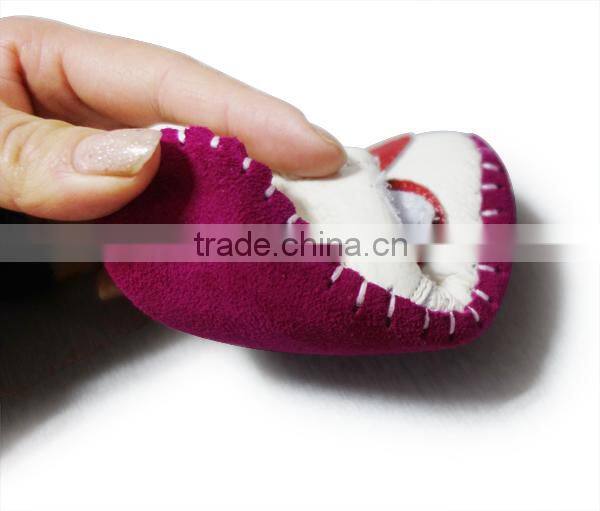 new model China manufacture newborn cow leather baby shoe