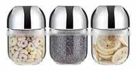 Sinoglass 3 pcs Air Tight Borosilicate Glass Storage Jar set With UV ABS Lid