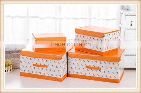 Factory price PE coating non-woven storage box with handle