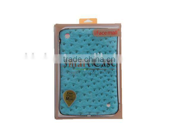 Color leather smart case for iPad mini 1/2, iFace mall Sponge design cover case for iPad