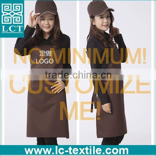 chocolate color your logo printed cheap custom apron for fast food chain