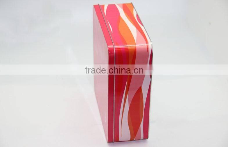 Antique Big Square Tin Boxes Packaging , Metal Storage Cake Tin Recyclable