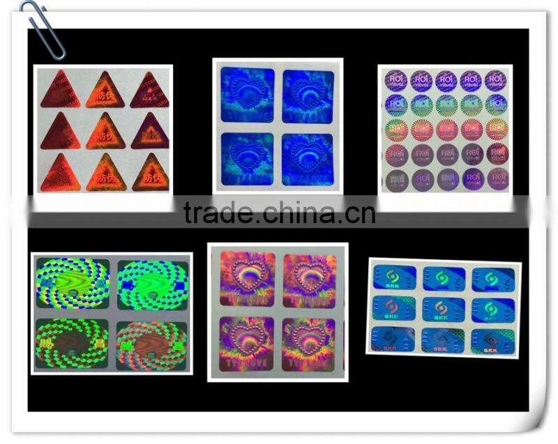Anti-Counterfeit,Durable,Holographic Feature and PET, Material 3d security custom hologram stickers