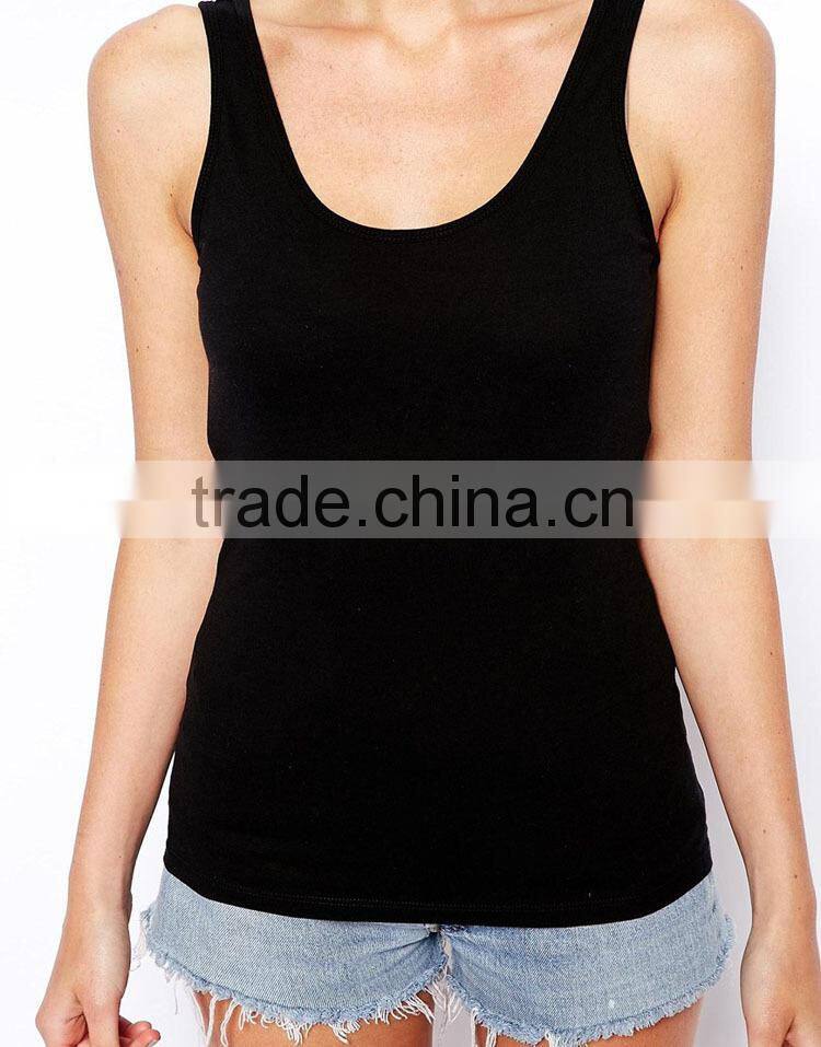 wholesale women tight clothes plain stringer tank top made in china