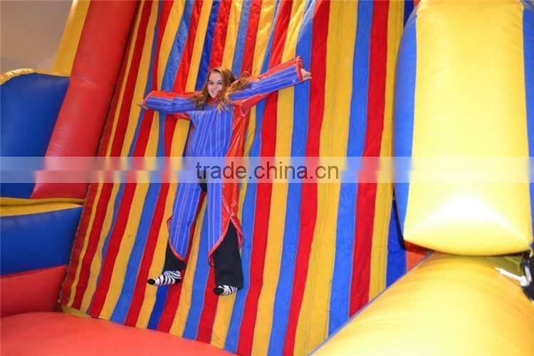 inflatable sticky wall, adults and children velcroo jump wall