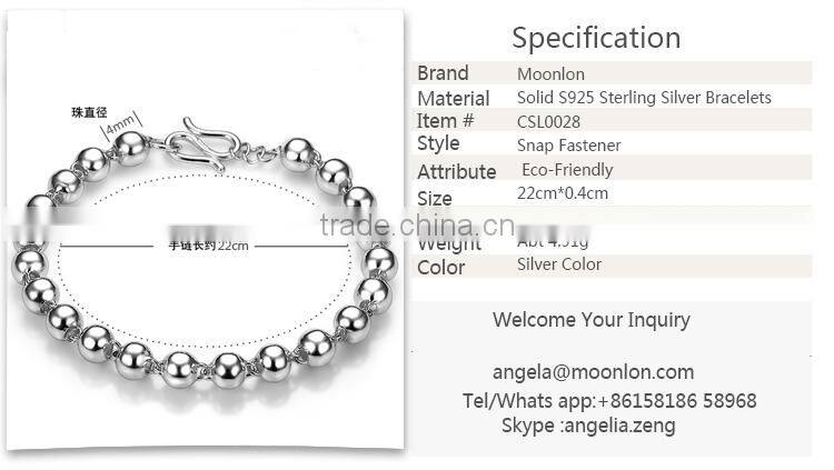 Wholesale silver beads bracelets for men, friendship bracelets jewelry stores