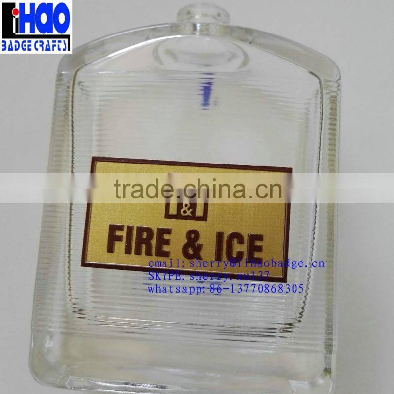 UAE matt gold sandblast perfume bottle label/metal parfum label /metal sticker for UAE fragrance bottle
