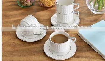 4-Piece Stackable Espresso Coffee/Tea Cup Set white and black Fine Porcelain with Metal Stand two type in stock
