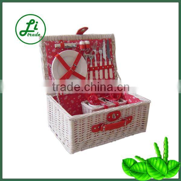 traditional rectangular willow picnic basket