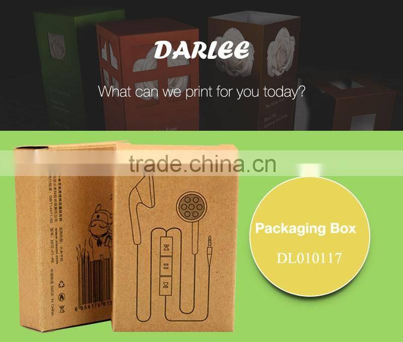 Custom logo printed fashion kraft paper earphone electronic packaging color box