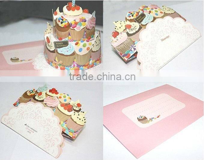 Paper birthday cake,happy birthday cards,3d birthday card
