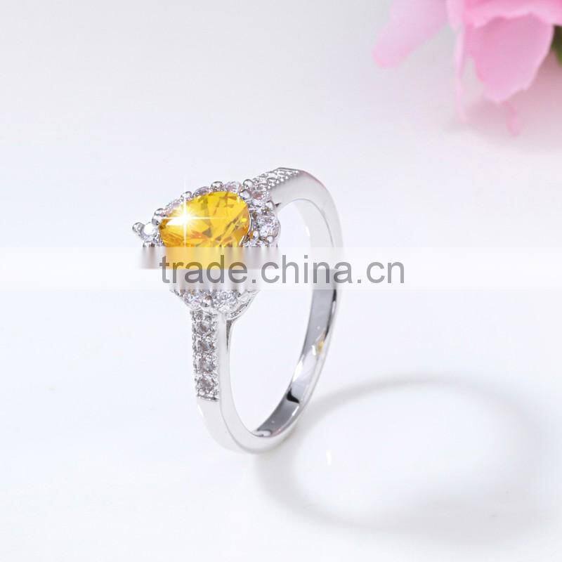 s925 sterling silver premier jewelry cubic zirconia crystal orange gemstone heart diamond wedding rings stainless steel bands