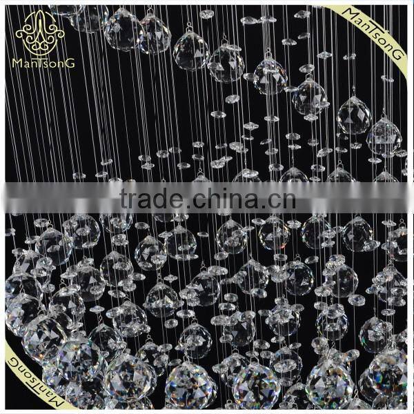 2016 Modern Style Double Staircase Luxury Crystal Chandeliers In The Rotating Floor Of The Stairs Long lamp, Round Light