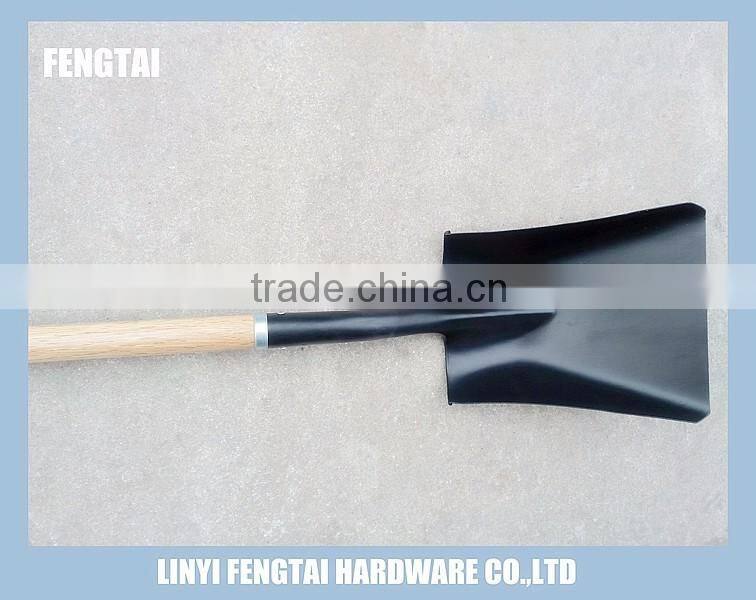 Square Long Wooden Handle Steel Construction Shovel