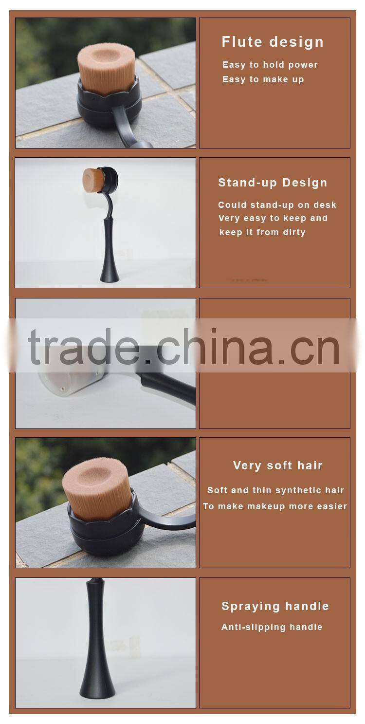 New long handle round cosmetic mineral make up brush