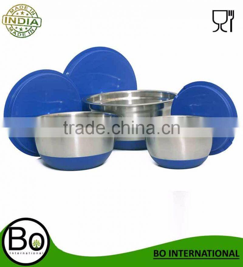 modern metal colored stainless steel unique deep fruit mixing bowl