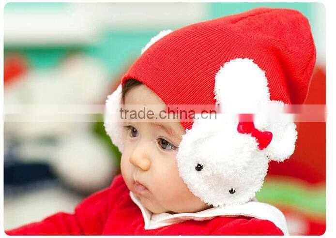 Cute Winter Rabbit Ear Flap Warm Baby Hat Toddler Kids Beanie Crochet Cap
