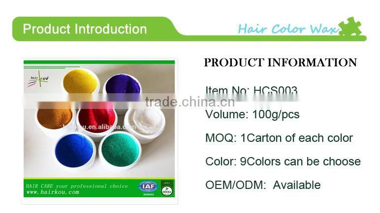Temporary shinner wax hair color for crazy party