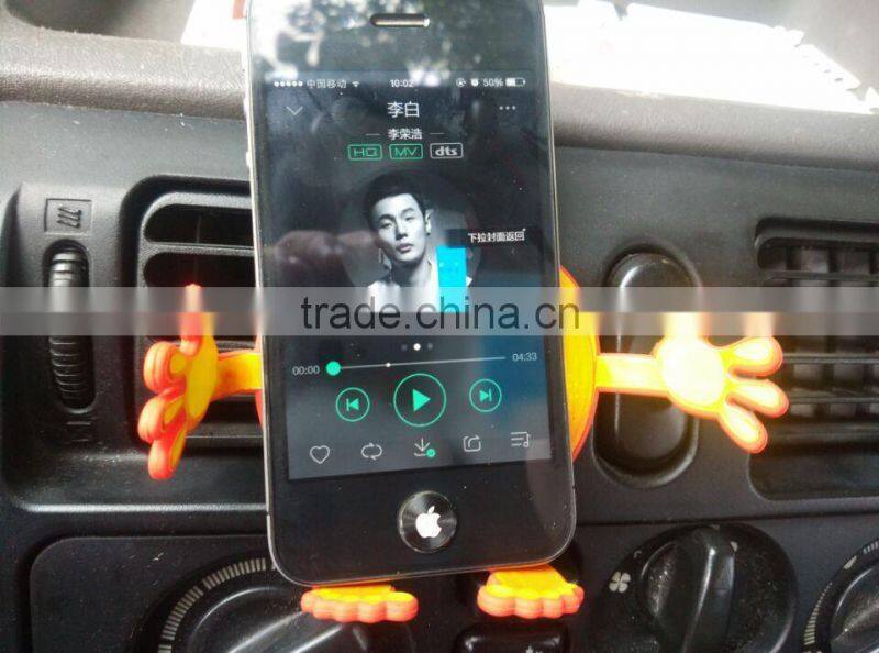 2017 promotional items flexible vegetable silicone mobile phone holder for car air condition from Dongguan factory