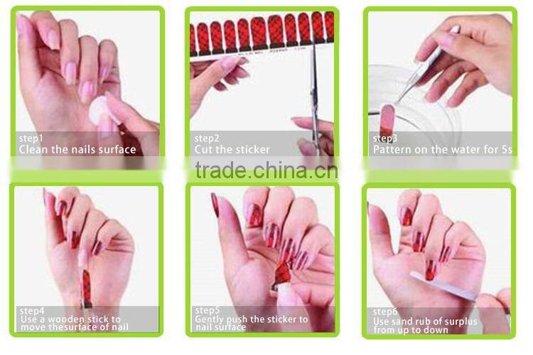 Popular White Lace Strip Style Nail Art Decals colorful waterproof self adhesive 3d nail sticker