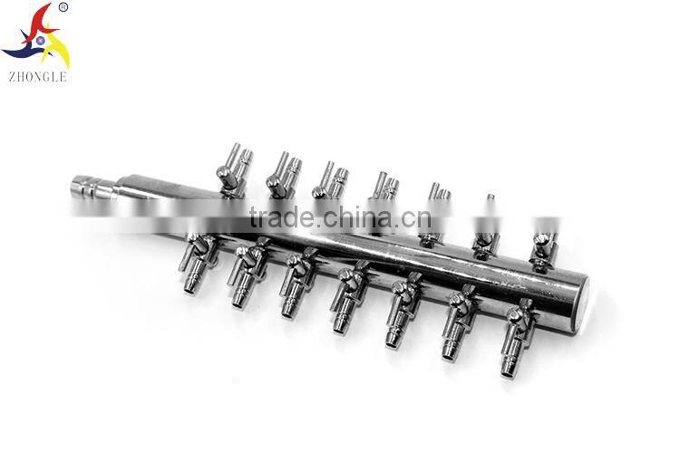 8mm inlet 4mm outlet one way in 14 way out metal air control valve both for liquid