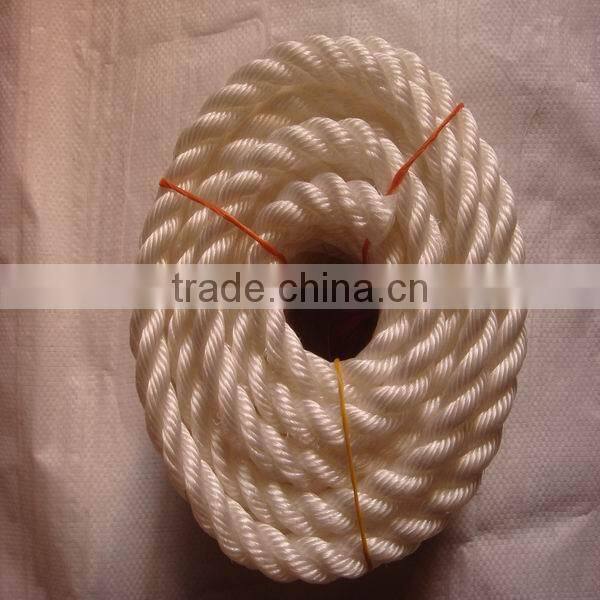 Twisted polyethylene mooring rope